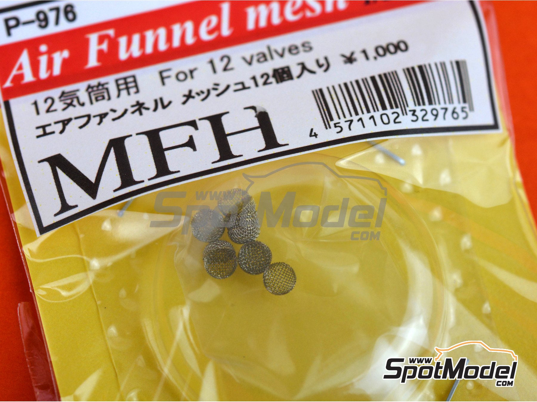 Air Funnel Mesh for 12 cylinder engines. Mesh in 1/20 scale manufactured by  Model Factory Hiro (ref. MFH-P976, also 4571102329765 and P976)